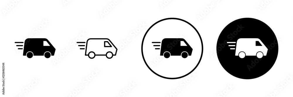 Obraz premium Delivery truck icon vector. Delivery truck sign and symbol. Shipping fast delivery icon