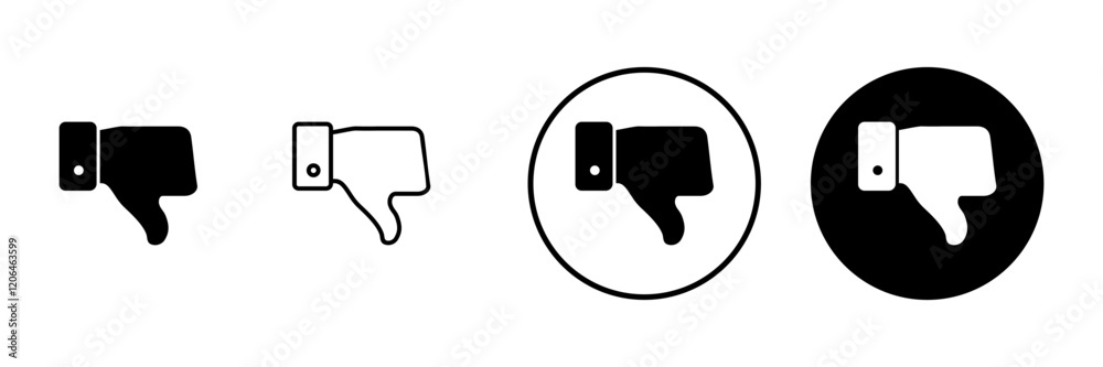 Dislike icon vector. dislike sign and symbol. Hand with thumb down Dislike icon vector. dislike sign and symbol. Hand with thumb down