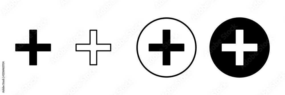 Plus icon vector. Add plus sign and symbol Plus icon vector. Add plus sign and symbol