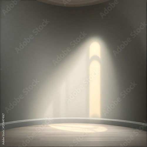 Wallpaper Mural Light beam in empty curved room. Torontodigital.ca