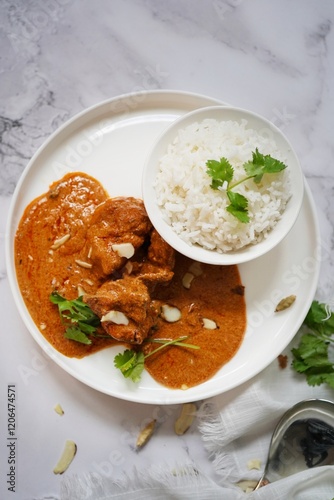 Homemade Shahi Chicken Korma - creamy chicken curry photo