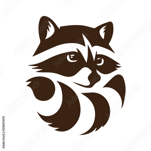 head of a Civet cat, ferret head silhouette  photo