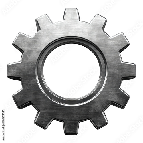 Brushed Metal Gear Cogwheel Industrial Mechanical Engineering Part