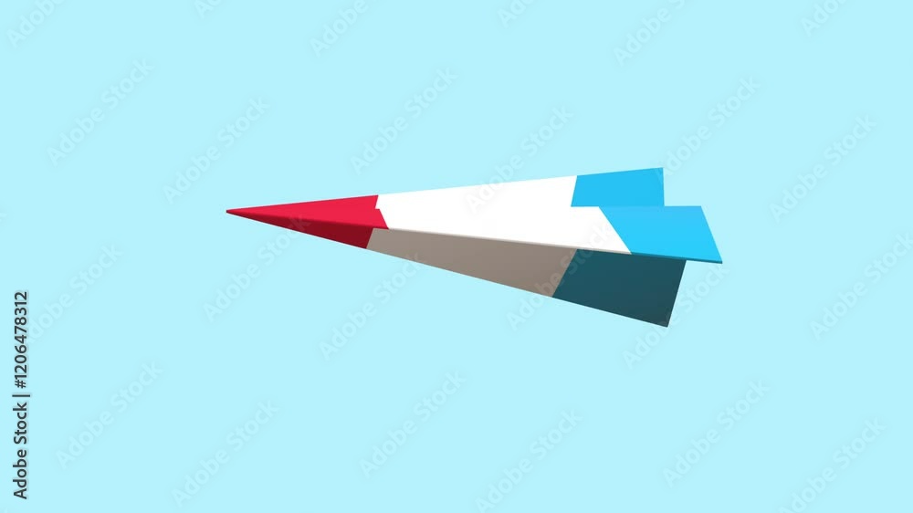 Paper Airplane of Luxembourg Flag Video Element with Alpha Matte Paper Airplane of Luxembourg Flag Video Element with Alpha Matte