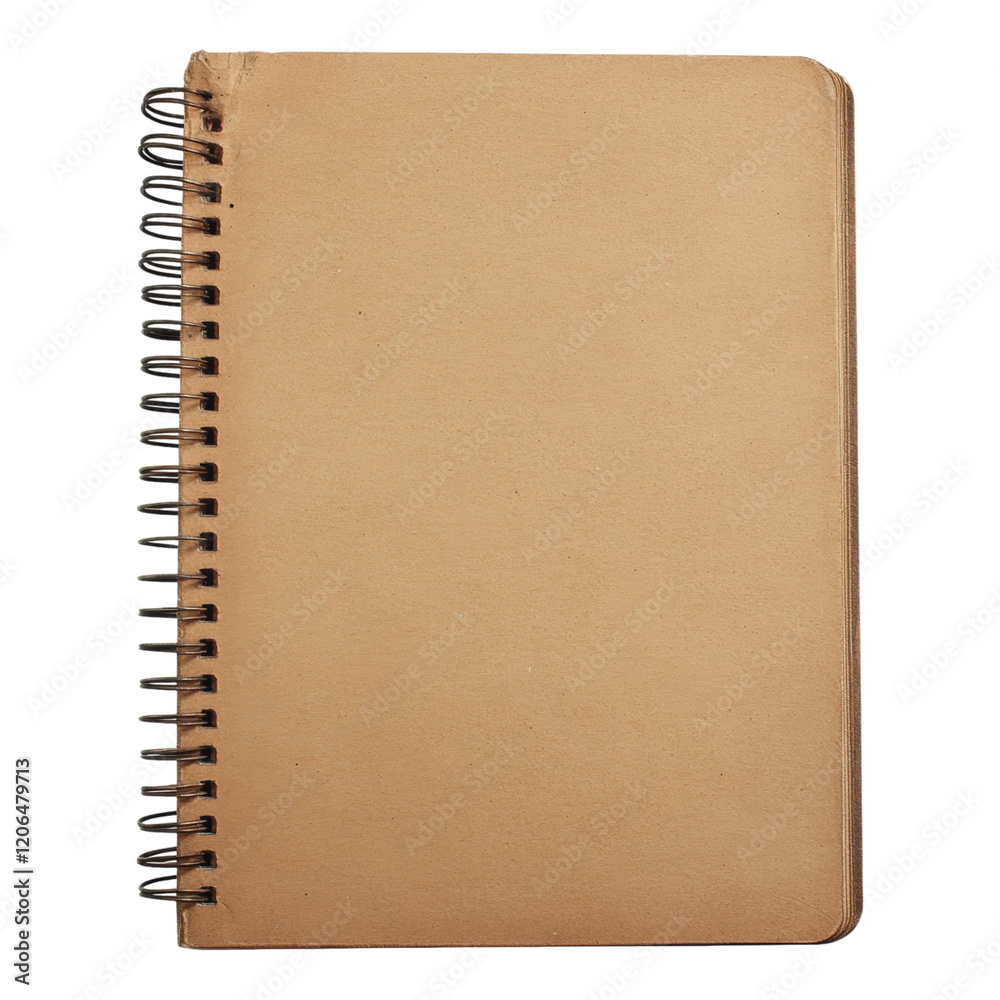 Blank Spiral Notebook Brown Kraft Paper Recycled Texture Office Supplies Stationery