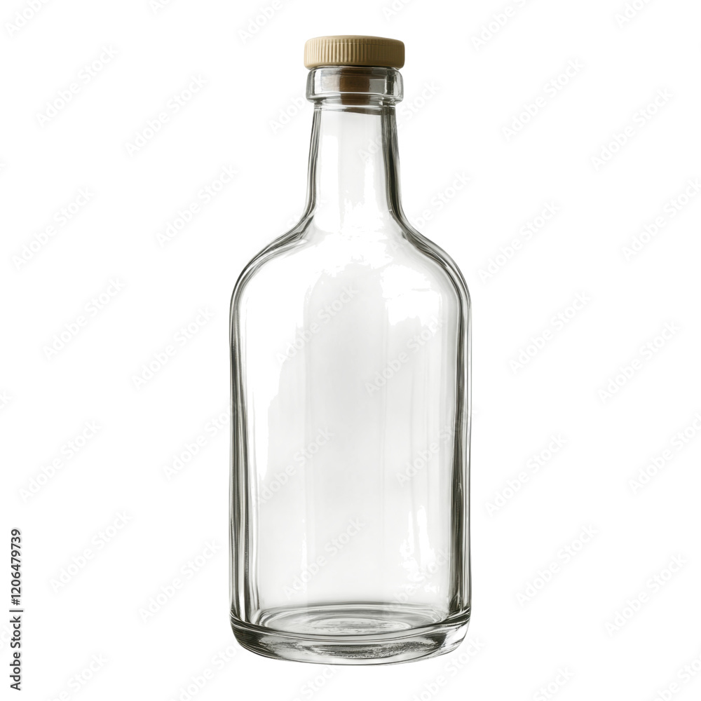 Empty Clear Glass Bottle with Cork Top Studio Shot Beverage Container Mockup Empty Clear Glass Bottle with Cork Top Studio Shot Beverage Container Mockup