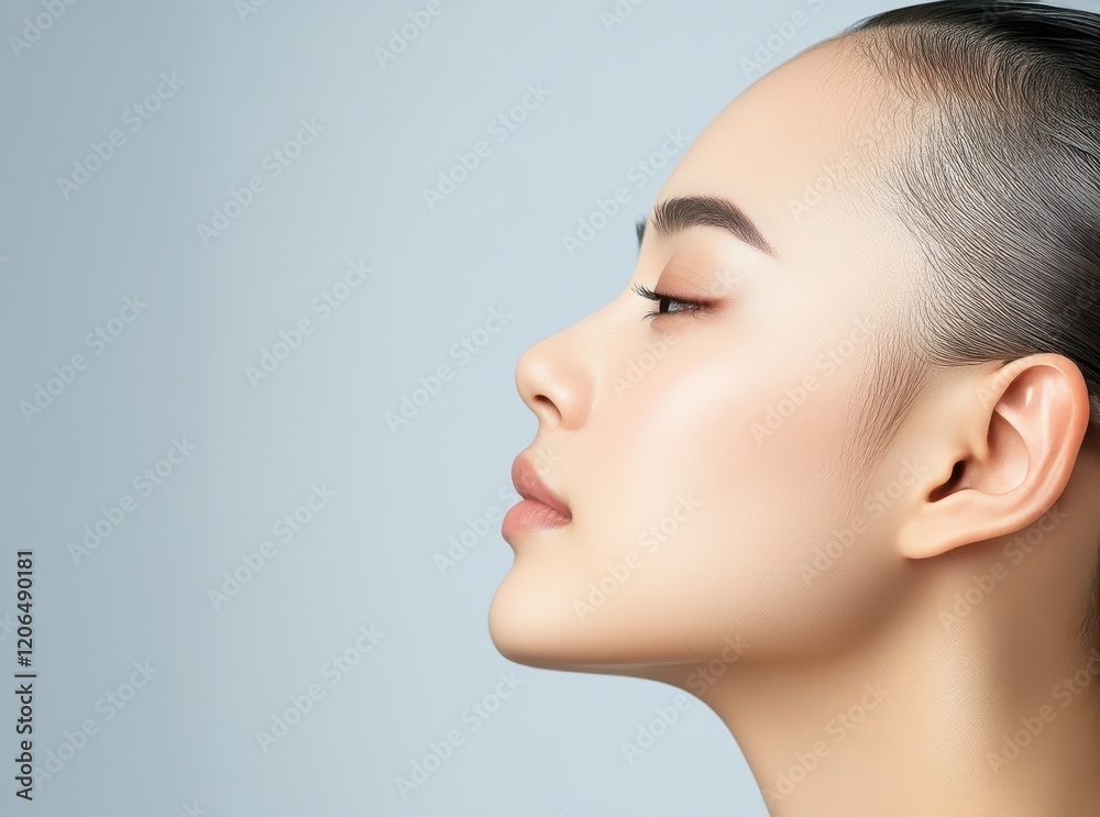 Beautiful Asian Woman s Profile Smooth Skin Clean Beauty Skincare Portrait Beautiful Asian Woman s Profile Smooth Skin Clean Beauty Skincare Portrait