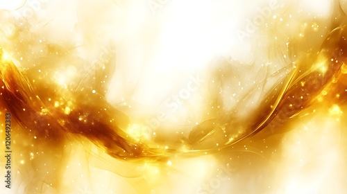 Abstract golden wave with sparkles.