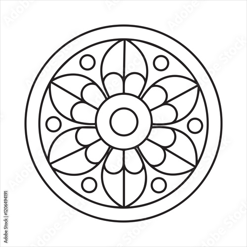 Flower mandala vector art illustration.