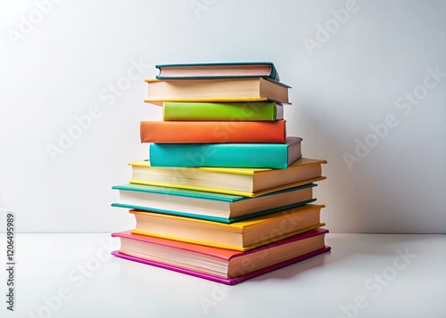 Wallpaper Mural Colorful Book Stack Minimalist Photography: Diverse Sizes & Vibrant Hues Torontodigital.ca
