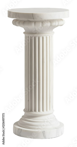 White marble column with classic fluted design, architectural and historical concept