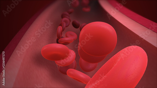 Red Blood Cells in Vessel animation