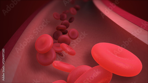 Red Blood Cells in Vessel animation