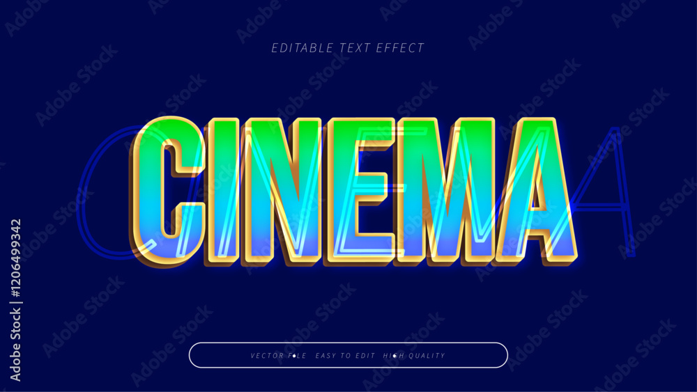 cinema editable text effect with green yellow and blue bold gradient style cinema editable text effect with green yellow and blue bold gradient style