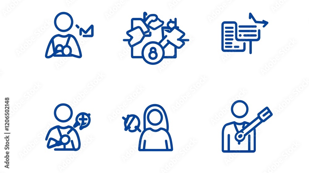 This collection of 6 minimal thin line icons showcases participants groups and organization members with simple outlines and modern designs These icons are perfect for representing community This collection of 6 minimal thin line icons showcases participants groups and organization members with simple outlines and modern designs These icons are perfect for representing community