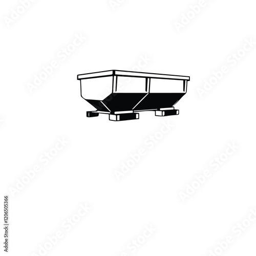 Dumpster Bin Vector Illustration – Minimalist Design