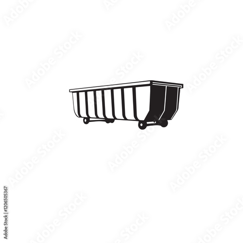 Dumpster Bin Vector Illustration – Minimalist Design