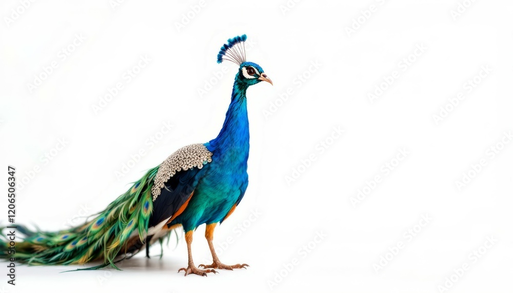 Fototapeta premium Majestic Peacock Bird Stunning Profile View