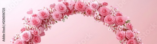 Pink Rose Archway with Hearts - Valentine's Day Floral Design