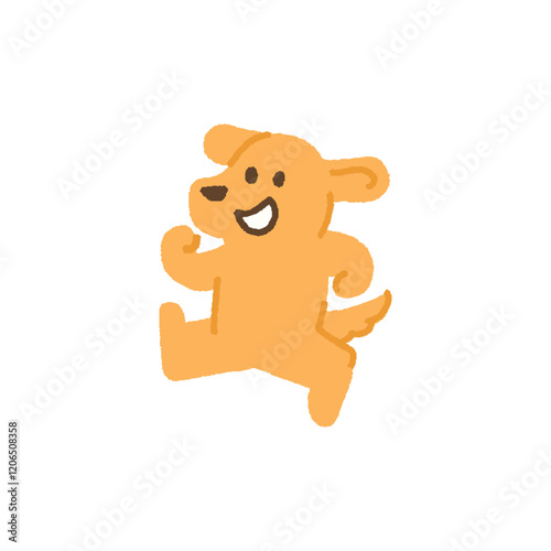 犬　かわいい　キャラクター　お散歩　手書き