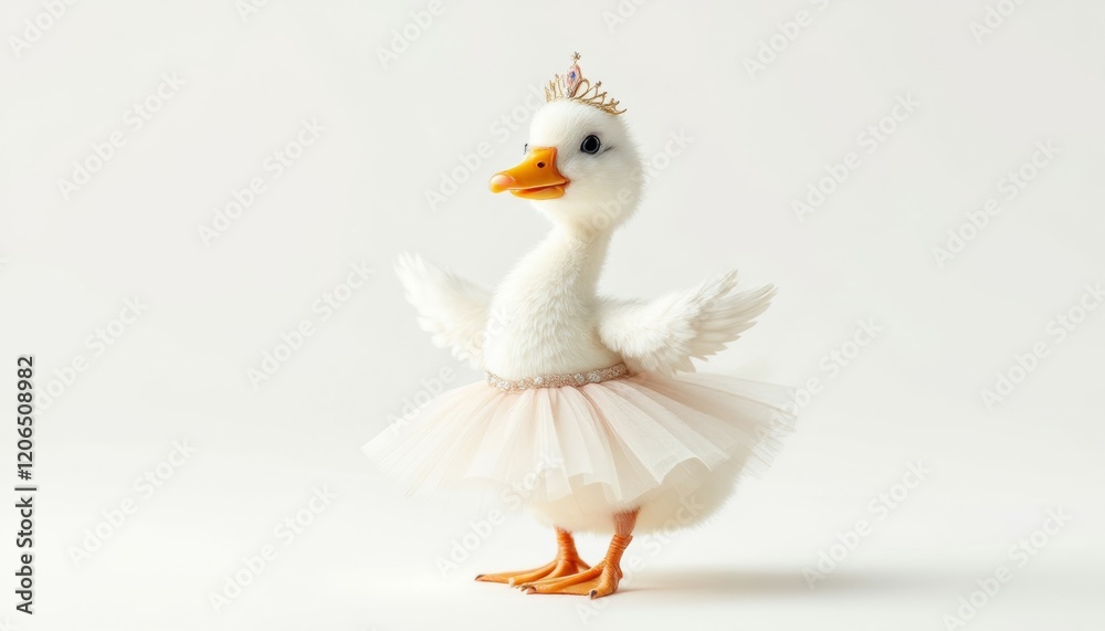 Adorable Duckling in Tutu and Crown Perfect for Cute Baby Animal Photos Adorable Duckling in Tutu and Crown Perfect for Cute Baby Animal Photos