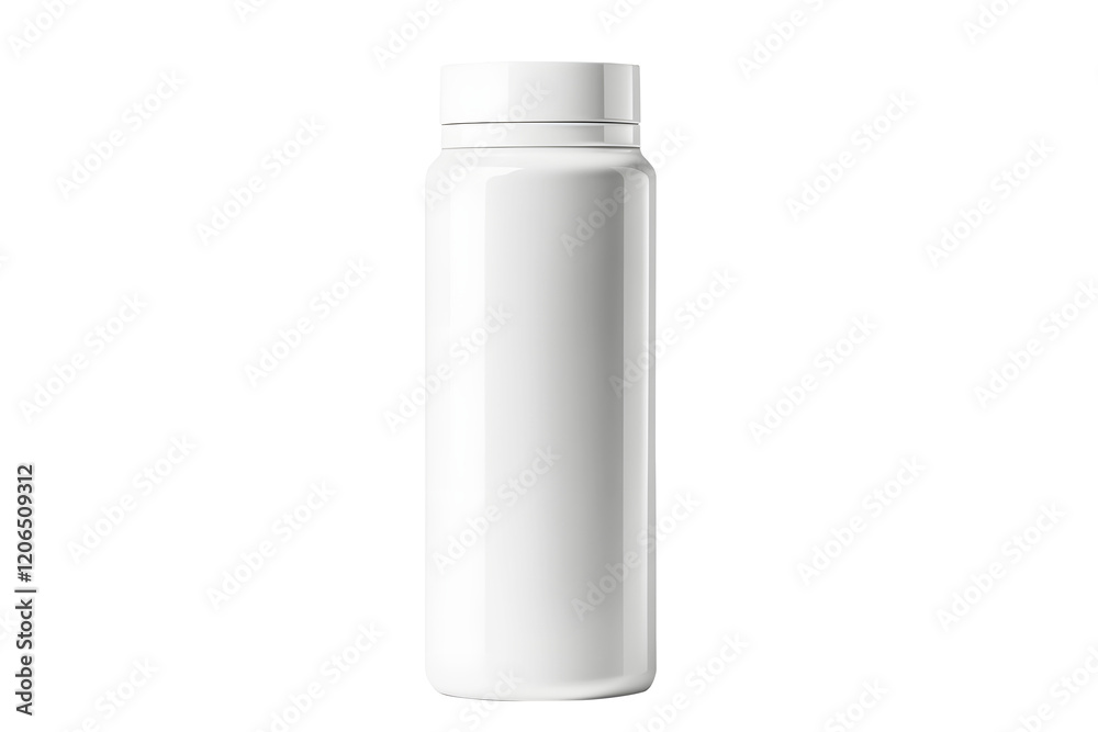 Sleek modern white plastic milk bottle with minimalist luxurious design against isolated on cut out PNG or transparent background. Elegant branding elements giving premium. Products packaging design Sleek modern white plastic milk bottle with minimalist luxurious design against isolated on cut out PNG or transparent background. Elegant branding elements giving premium. Products packaging design