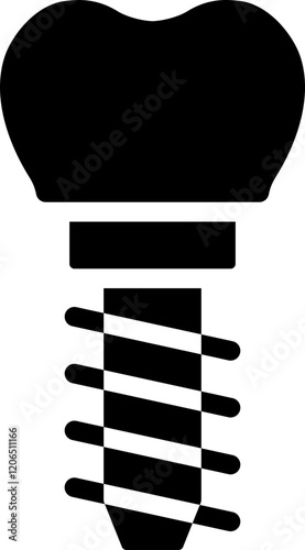 Tooth Implant Glyph Icon