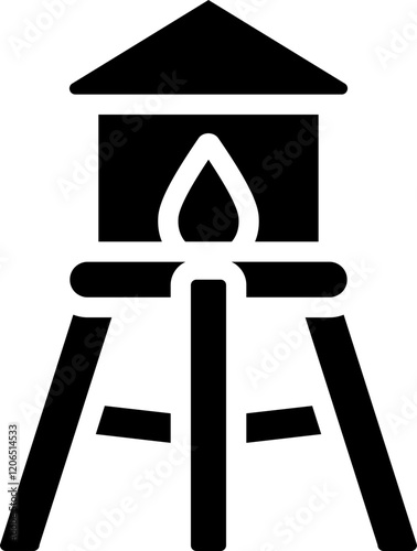 Water Tower Glyph Icon