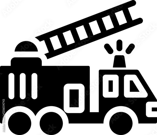 Fire Truck Glyph Icon