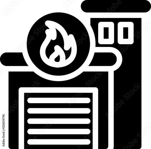 Fire Station Glyph Icon