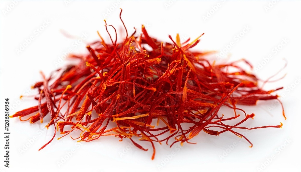 Naklejka premium A close-up of vibrant red saffron threads.