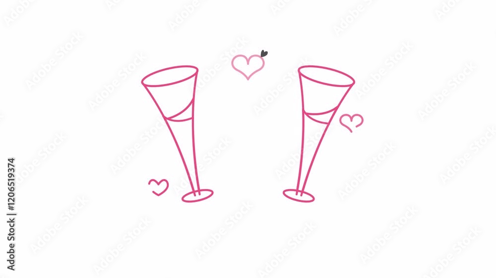 romantic drink icon animation valentine motion graphic design video
