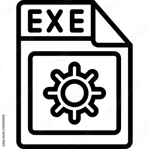 Exe file line icon design vector