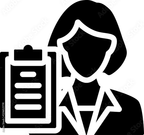Female Psychiatrist Glyph Icon