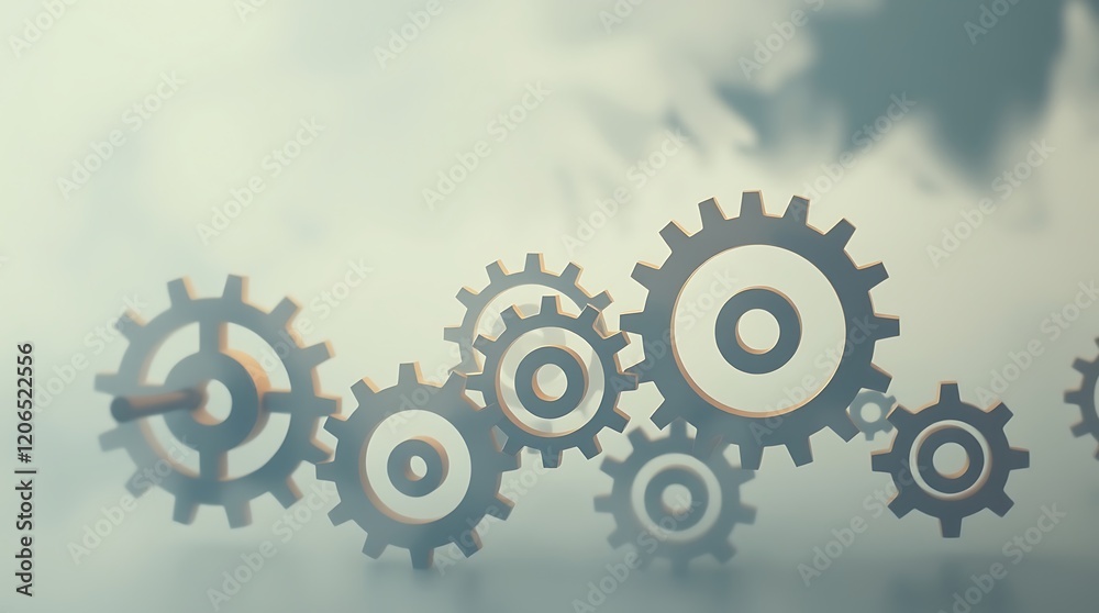 Interlocking gears, cogs mechanism, teamwork concept. Interlocking gears, cogs mechanism, teamwork concept.