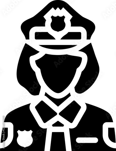 Policewoman Glyph Icon