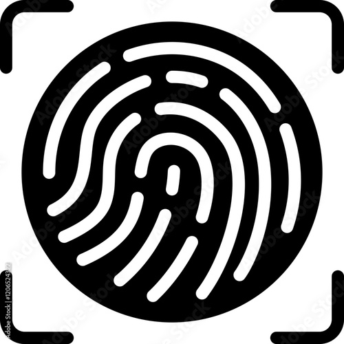 Fingerprint Scan Glyph Icon
