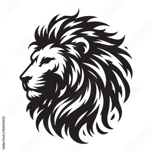 Wallpaper Mural Lion head, lion face vector Illustration, on white background. Lion head silhouette vector art illustration. lion head mascot vector Torontodigital.ca