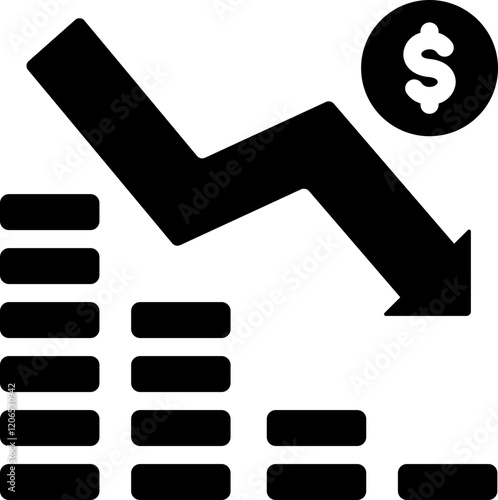 Money Crisis Glyph Icon