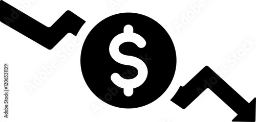 Currency Decline Glyph Icon