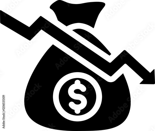 Budget Deficit Glyph Icon