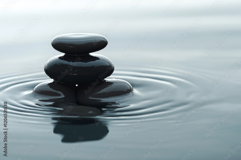 A Cluster of Pebbles Surrounded by Warm Ocean Waters, A Peaceful Moment in Nature's Embrace A Cluster of Pebbles Surrounded by Warm Ocean Waters, A Peaceful Moment in Nature's Embrace