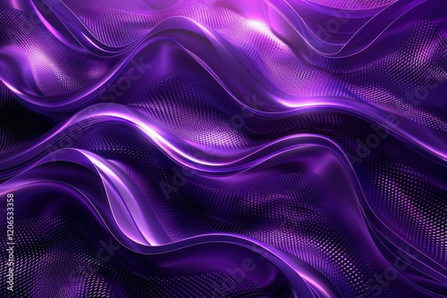 Wallpaper Mural Stylish purple abstract design. Dynamic waves flow across a metallic textured background. Gradient lighting adds a modern feel. Perfect for professional use. Torontodigital.ca