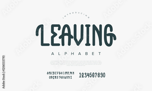 Leaving typography beauty fashion elegant minimalist serif italic fonts decorative wedding vintage retro logos. Minimal luxury font alphabet logo. Vector illustration