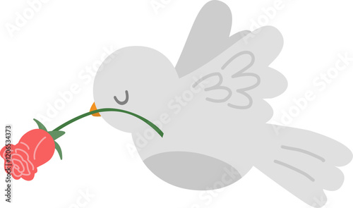 bird delivering rose 