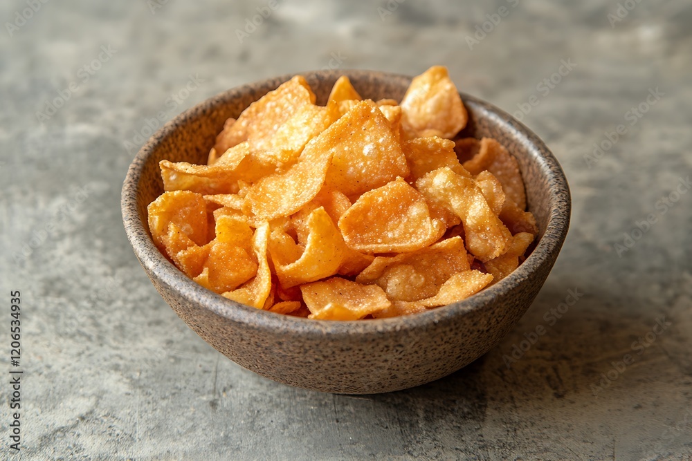 Serving of Dabo Kolo Ethiopian Crispy Snack in a Bowl Serving of Dabo Kolo Ethiopian Crispy Snack in a Bowl