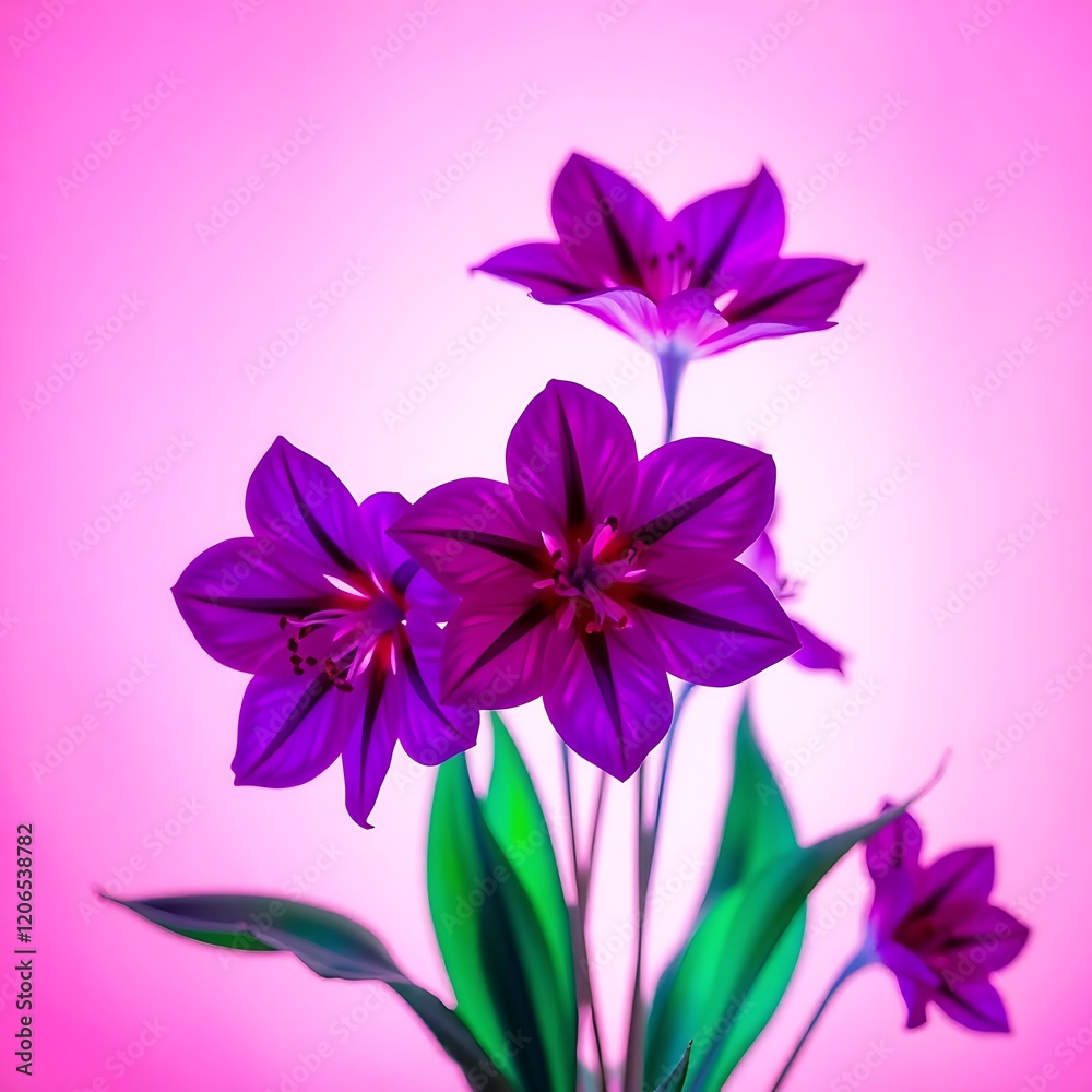Vibrant purple flowers on pink background. (2) Vibrant purple flowers on pink background. (2)