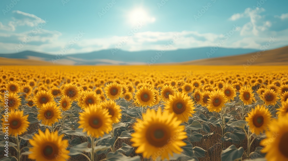 Fototapeta premium Sunflowers Field Under the Summer Sun