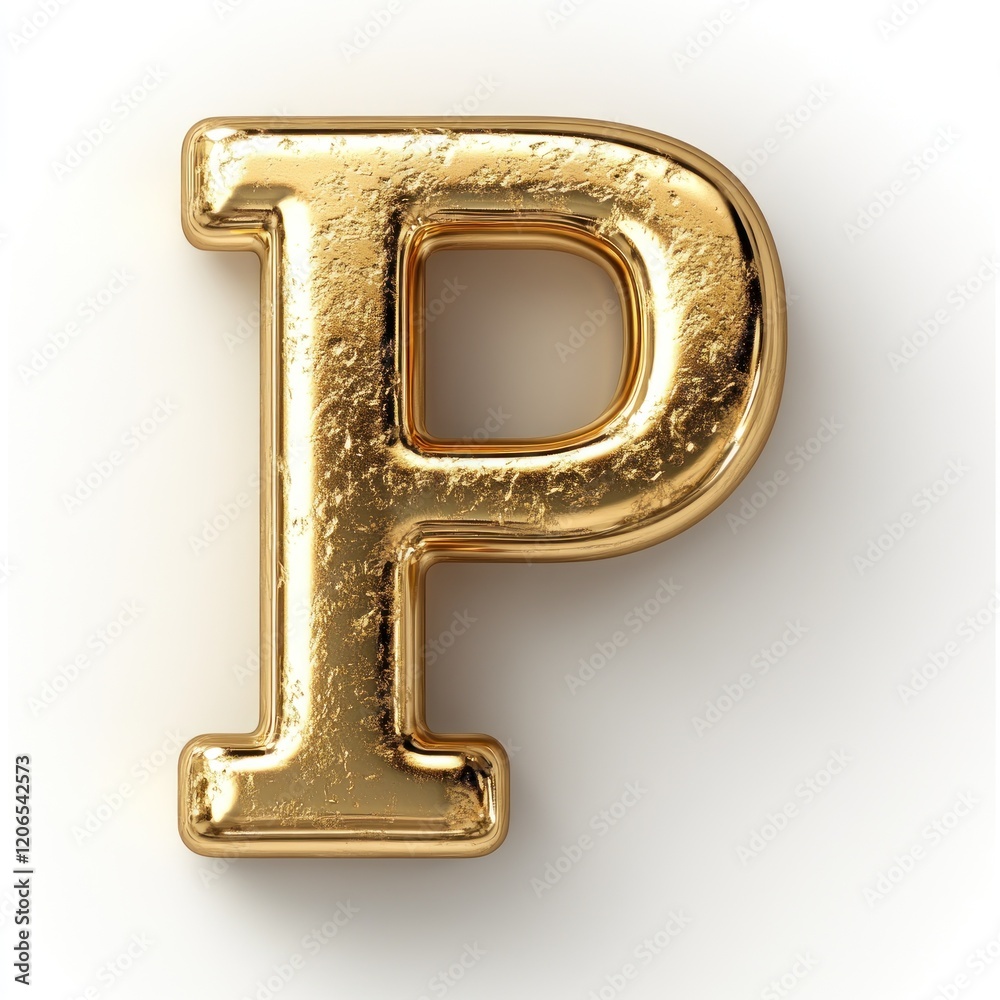Golden Letter P: 3D Render of a Luxurious Textured Alphabet Golden Letter P: 3D Render of a Luxurious Textured Alphabet