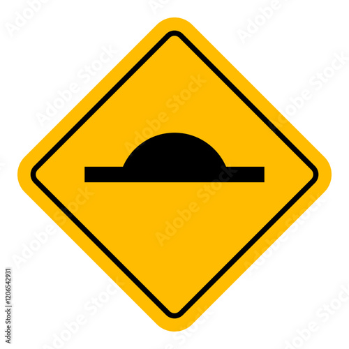 Vector Speed Bump Sign Illustration